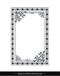 border decorative template black white elegant classical symmetric decor