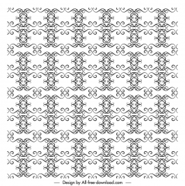 border elements classic style pattern template symmetric repeating curves shapes sketch