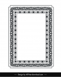 border ornament template elegant black white repeating symmetric decor