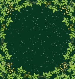 border template green leaves decoration sparkling space backdrop