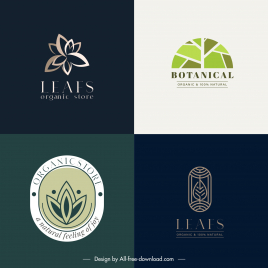 botanical logo templates collection modern classic design