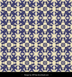 botanical pattern template flat repeating retro blue design