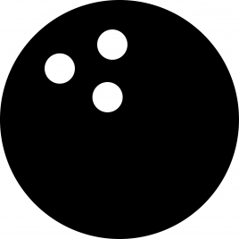 bowling ball sign icon dark silhouette circles sketch