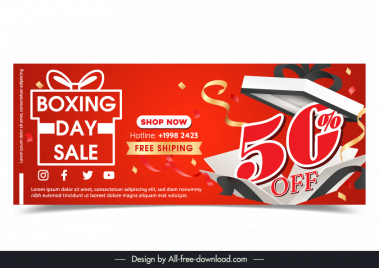 boxing day discount banner template dynamic modern