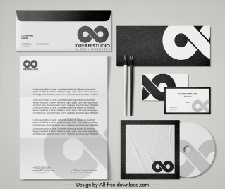 branding studio identity templates modern flat black white sketch