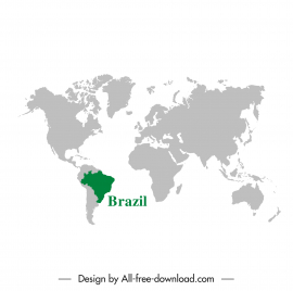brazil map backdrop template flat world map sketch