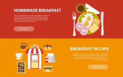 breakfast promotion banners design in horizontal style