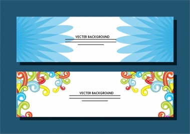 bright banner templates colorful abstract flat style