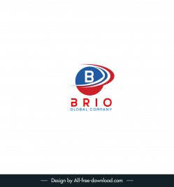 brio global company logo template dynamic circle curves texts decor