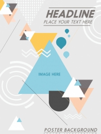 brochure cover template colorful triangles decoration