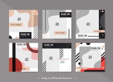 brochure cover templates abstract classic flat decor