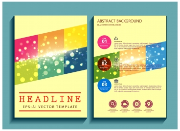 brochure design with abstract sparkling background