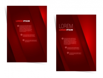brochure template design with dark red background