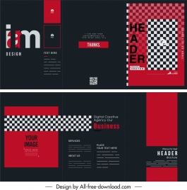 brochure template elegant modern red black decor