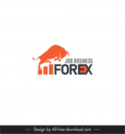 buffalo forex logo column chart decor flat silhouette design