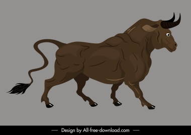 buffalo icon powerful design cartoon sketch