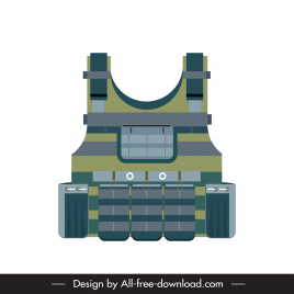 bulletproof vest war icon flat symmetric geometric decor