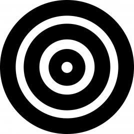 bullseye sign icon flat delusive concentric circles black white sketch