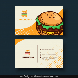 burger business card template classic handdrawn design