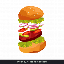 burger design elements dynamic 3d