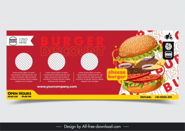 burgers discount banner template dynamic elegance