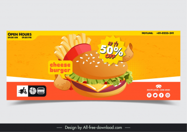 burgers discount banner template elegant design