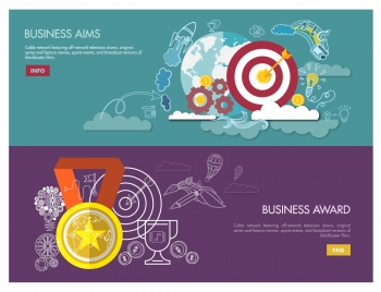business aims and award illustration on flat design