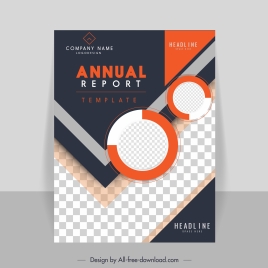 business annual report cover template elegant checkered geometry