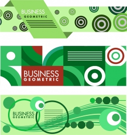 business banner set abstract geometric green design style