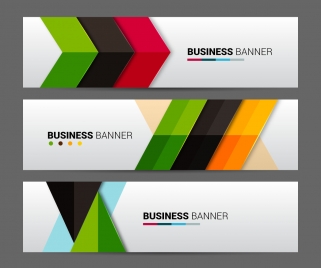 business banner sets with colorful arrows background