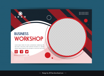 business banner template contrast checkered circle design