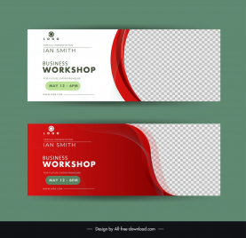 business banner template elegant checkered curves