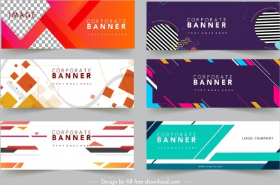 business banner templates multicolored modern abstract design