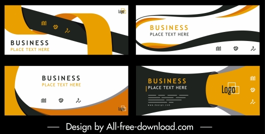 business banners templates colorful modern abstract dynamic horizontal