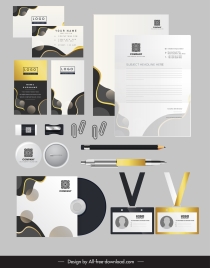 business brand identity sets modern abstract curves circles