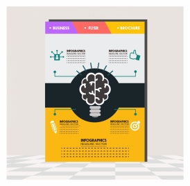 business brochure design with brainstorm infographic illustration