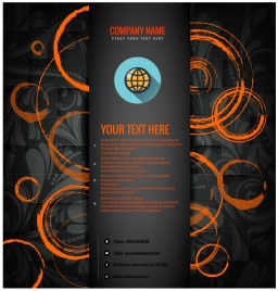 business brochure template vector illustration with art background