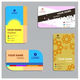 business card layout sets design with various styles