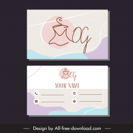 business card mog signature fashion template stylized text clothes hanger curves sketch