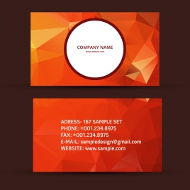 business card red abstract geometric