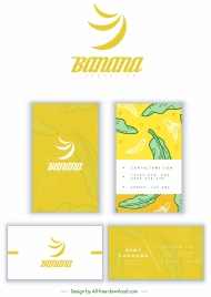 business card template banana theme sketch classical design