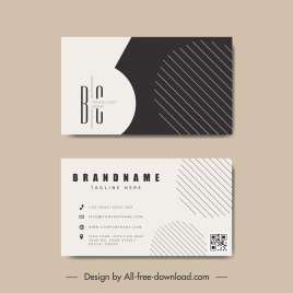 business card template black white flat circles lines