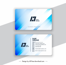 business card template bright modern elegant blue white