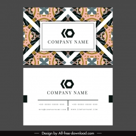 business card template classic abstract symmetric pattern decor
