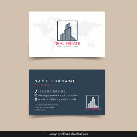 business card template contrast design flat architecture sketch