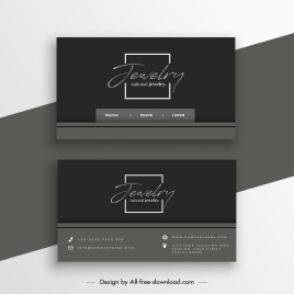 business card template dark plain design calligraphic decor