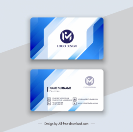 business card template elegant bright blue white decor