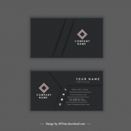 business card template elegant dark black decor