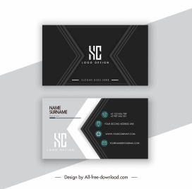 business card template elegant dark design modern arrows