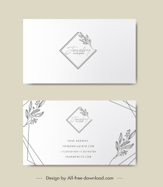 business card template elegant handdrawn floral geometry